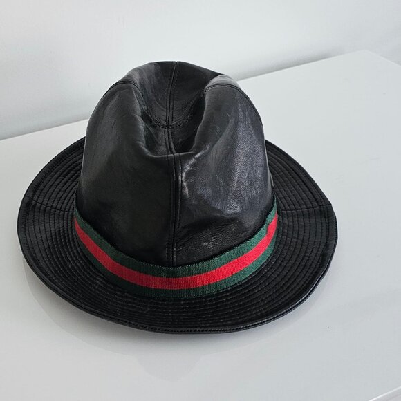 GUCCI LEATHER HAT - NWT -RARE! - Picture 6 of 14